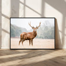 Vintage Wildlife Wall Art Canvas Print – Misty Landscape