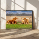 Texas Longhorn Pair Wall Art Canvas Print – Peaceful Rustic by MyGreatCanvas | Canvas Wall Art Prints | Photo Prints & Wall Decor
