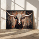 Rustic Longhorn Bull Wall Art Canvas Print – Vintage Western by MyGreatCanvas | Canvas Wall Art Prints | Photo Prints & Wall Decor
