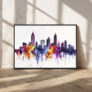 Atlanta Skyline Wall Art Canvas Print – Framed Colorful