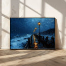 Dark Stormy Pier Wall Art Canvas Print, Moody Ocean Night by MyGreatCanvas | Canvas Wall Art Prints | Photo Prints & Wall Decor