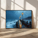Stormy Night Pier Wall Art Canvas Print, Moody Ocean by MyGreatCanvas | Canvas Wall Art Prints | Photo Prints & Wall Decor