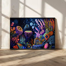 Vibrant Neon Coral Reef Wall Art Canvas Print, Colorful by MyGreatCanvas | Canvas Wall Art Prints | Photo Prints & Wall Decor