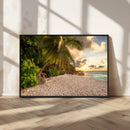 Tropical beach sunset, palm trees, white sand, ocean waves, by MyGreatCanvas | Canvas Wall Art Prints | Photo Prints & Wall Decor