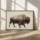 Snow-dusted bison silhouette textured vintage style rugged by MyGreatCanvas | Canvas Wall Art Prints | Photo Prints & Wall Decor