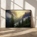 Misty Forest Sunrise Mountain Valley Pine Trees Foggy by MyGreatCanvas | Canvas Wall Art Prints | Photo Prints & Wall Decor