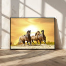 Wild Horses Wall Art Canvas Print – Framed Galloping Herd