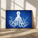 Large 3-Panel Blue Octopus Canvas Wall Art | Coastal Marine by MyGreatCanvas | Canvas Wall Art Prints | Photo Prints & Wall Decor