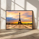 Paris Eiffel Tower Sunset Canvas Wall Art Print - Iconic