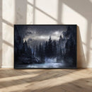 Night Landscape and Trees Wall Art Canvas Print