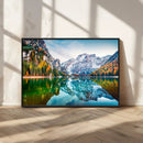 Spectacular autumn view of Braies Lake Wall Art Canvas Print by MyGreatCanvas | Canvas Wall Art Prints | Photo Prints & Wall Decor
