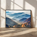 Misty Mountain Sunrise Triptych Canvas Print – Autumn