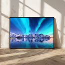 Northern Lights above Mountain Wall Art, Northern Lights