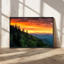 Forest Landscape Wall Art Sunset Canvas, Forest Sunset
