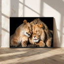 Lion and Lioness Wall Art Canvas Print – Framed African
