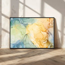 Green and Yellow Marble Fluid Effect Wall Art, Green and