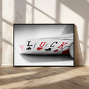 Framed Luck Poker Cards Canvas – Modern Triptych Wall Art,