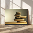 Fluvial Zen Stones Canvas Wall Art Print