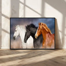 Animal Wall Art Three Horses Farmhouse Art Canvas, Framed by MyGreatCanvas | Canvas Wall Art Prints | Photo Prints & Wall Decor