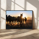 Horse Herd Wall Art Animal Canvas Print