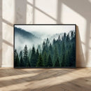 Captivating Misty Forest Wall Art Premium Canvas Print,