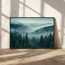 Captivating Misty Foggy Forest Wall Art Premium Canvas Print