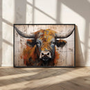 Scottish Highland Cow Cattle Art Print on Wood Style by MyGreatCanvas | Canvas Wall Art Prints | Photo Prints & Wall Decor