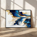 Gold Marble Art - Abstract Geode Gold And Blue Marble Shape