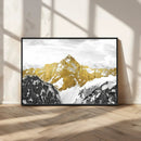 Gold Abstract Mountains Wall Art Print on Canvas, Nature