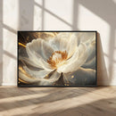 Gold Floral Wall Art Canvas Print, Framed Modern Flower Art by MyGreatCanvas | Canvas Wall Art Prints | Photo Prints & Wall Decor