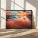 Sunset Beach Wall Art | Ocean Canvas Print | Coastal Wall