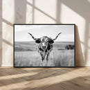 Texas Cow Longhorn Wall Art Canvas Print for Farm House Wall