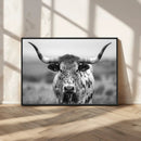Texas Cow Longhorn Wall Art Canvas Print for Farm House Wall by MyGreatCanvas | Canvas Wall Art Prints | Photo Prints & Wall Decor