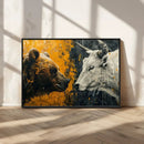 Bear and Bull Wall Art Canvas Print – Abstract Animal