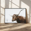 Rustic Bull Wall Art Canvas Print – Modern Longhorn