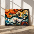 Abstract Wave Wall Art | Ready to Hang Framed Canvas Print |