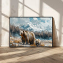 Bear and Baby Bear Wall Art Canvas Print