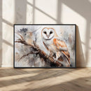 Barn Owl Wall Art | Watercolor Barn Owl Canvas Print |