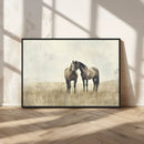 Chines Style Grunge Horses Wall Art Canvas Print