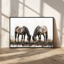 Chines Ink Style Horses Wall Art Canvas Print