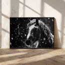 Winter Horse Wall Art | Black and White Horse Print | Ready by MyGreatCanvas | Canvas Wall Art Prints | Photo Prints & Wall Decor