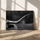 Cow Longhorn Wall Art | Black and White Print | Ready to by MyGreatCanvas | Canvas Wall Art Prints | Photo Prints & Wall Decor