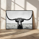 Longhorn Bull Canvas Print | Rustic Farmhouse Wall Art |