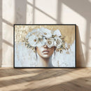 Golden Petal Wall Art - Canvas Print Flower Head Woman