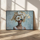 Golden Petal Wall Art - Petal Silhouette Woman Wall Art by MyGreatCanvas | Canvas Wall Art Prints | Photo Prints & Wall Decor