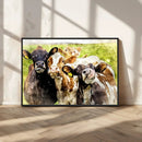 Curious Cows Farmhouse Wall Art | Ready to Hang and Framed