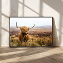 Scottish Highland Cow Canvas Wall Art – Rustic Farmhouse