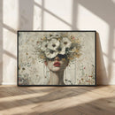 Abstract Floral Women Patel Wall Art Canvas Print