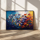 Vibrant Abstract Fish Swarm Art – Colorful Fish Inspired