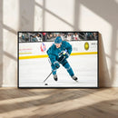 San Jose Sharks Ice Hockey Player Wall Art Canvas Print